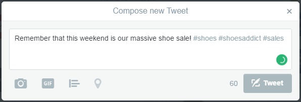 Twitter hashtag example 1