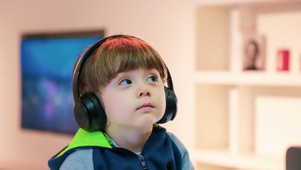 Child with headphones